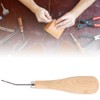 Rhombus Awl Steel Cone Punching Leather Tool Beech Handle Diamond