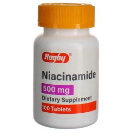 RUGBY LABORATORIES Niacinamide 500mg Nutritional Supplement 100 Tablets for Health and Beauty