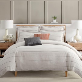 Levtex Home - Leo Stripe Comforter Set - Stripe - Cream Black - Comforter (90 x 94in.) and Two Pillow Cases (26 x 20in.) - Cotton