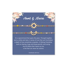 LINY Matching Aunt and Niece Bracelets for 2, Sun and Moon Gifts for Niece Auntie, Aunt and Niece Gifts Christmas Birthday Gift (Aunt & Niece Bracelet)