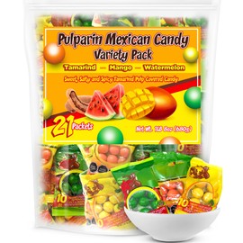 Tamarindo Dots Mexican Candy Variety Pack, 21 Packs of Spicy, Sweet, and Salty Tamarind Fruit Flavors (Tamarindo, Mango, Watermelon)