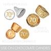 White and Gold 70th Birthday Party Favor Stickers - 180