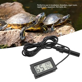 Garosa Termómetro digital Higrómetro Medidor de Monitor Pantalla LCD Mini Higrómetro Pantalla de Temperatura de Humedad Integrada con Sonda Externa para Acuario pecera