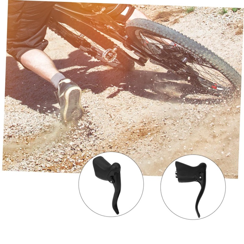 Kisangel 1pair Aluminum Alloy Bike Brake Levers for Bent Handlebars