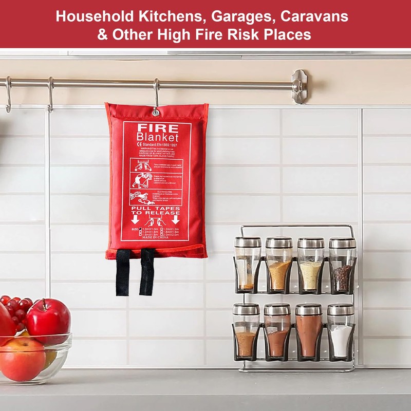 Pack of 4 Fire Blanket – Kitchen Fire Blanket Large