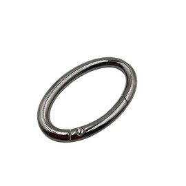 SORTUMOLA 6pcs 20x54mm Spring Oval Rings, Brass Carabiner Snap Clip Trigger Spring Keyring Buckle for Bags, Purses (Black) CT719