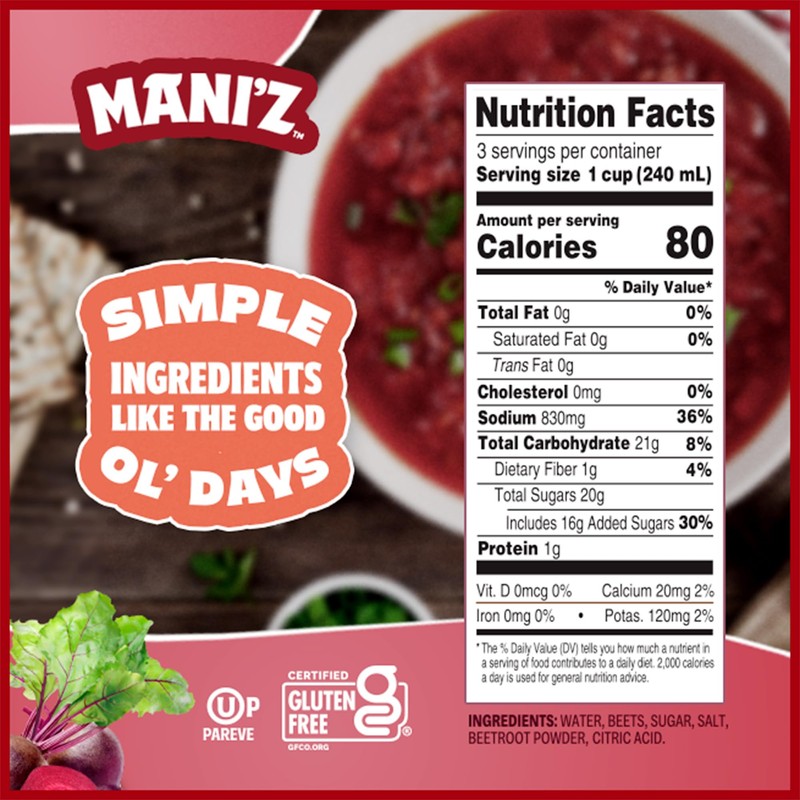 Manischewitz Borscht with Beets, 24 Oz (2 Pack) | Ready-to-Serve