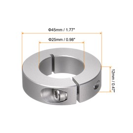QUARKZMAN 2 Pieces Split Adjustment Rings 25 mm Bore 45 mm AD 12 mm Wide Aluminium Alloy Depth Stop Rings for Wheel Wheelbarrow Axle Gear Units Machine Tool Industrial Anodizing