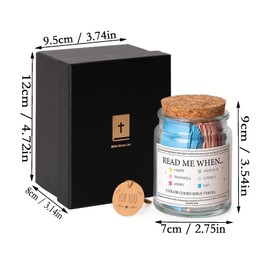 Ockyunoo Bible Verses In Jar, Glas Mit Bibelversen, Gebetsglas mit farbigen Bibelversen, Schrift Karten mit Bibelversen Glas, Bibelverse im Glas, für Christliche Ermutigung Aufmunterung Geschenke (A)