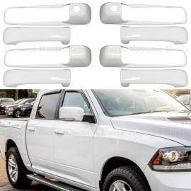 Torox For 2009-2018 Dodge Ram 4 Door Handle COVERS W/2 Keyholes PW7 BRIGHT WHITE