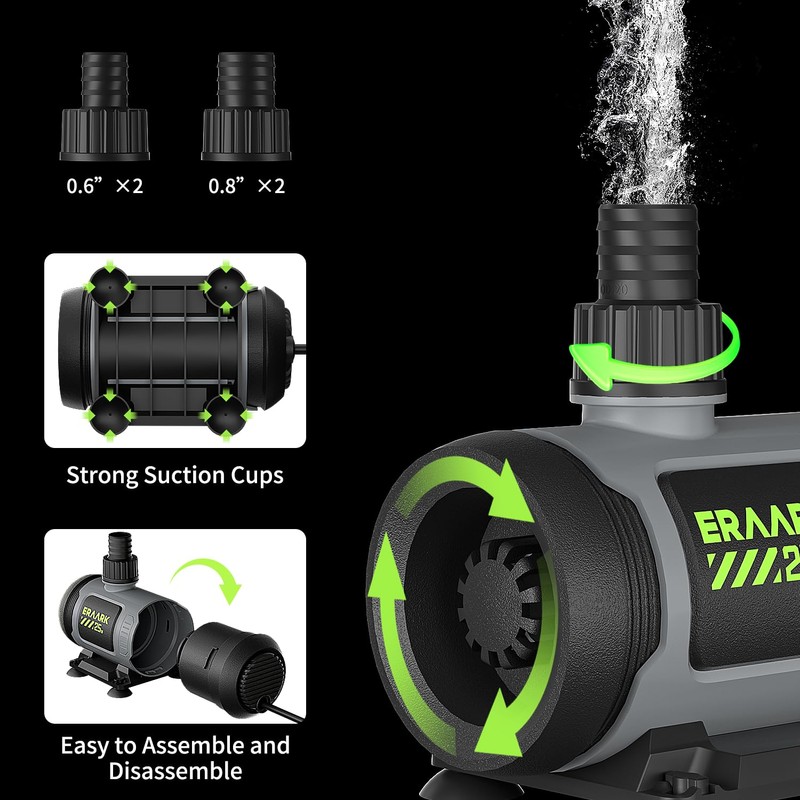 ERAARK 650GPH Submersible Water Pump 25W Ultra Quiet Small Fountain