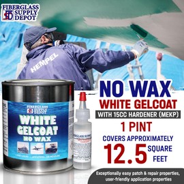 White Gelcoat - NO Wax - Pint with 15cc Hardener (MEKP)
