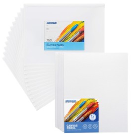 FIXSMITH Canvas Boards for Painting 11x14 Inch, Super Value 12 Pack White Blank Canvas Panels, 100% Cotton Primed, Painting Art Supplies for Professionals, Hobby Painters, Students & Kids