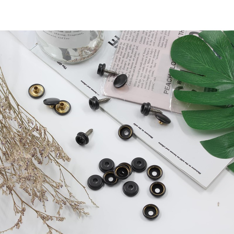 Moicstiy 30 Pcs Stainless Steel Canvas Boat Snaps, 5/8 Inch