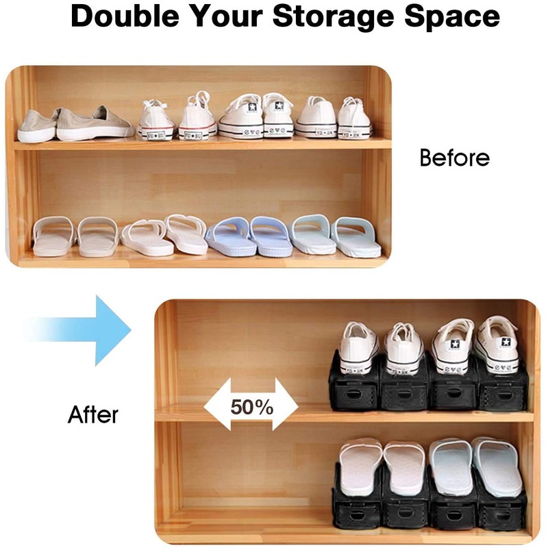 Neprock Closet Shoe Organizer,Shoe Storage Organizer Shoe Rack for Closet