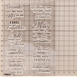 Arbuya - Sellos transparentes para hacer tarjetas, bendición, versos de silicona, refranes de cumpleaños, sellos de goma para etiquetas de regalo, manualidades de papel, decoración de álbumes de