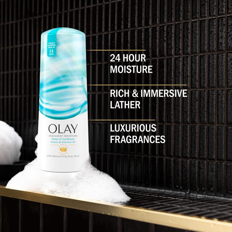 Olay Body Wash for Women, Indulgent Moisture, 24hr Moisturizing &