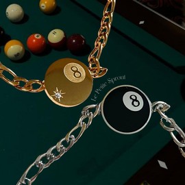 8 Ball Necklace unisex necklace - Plating Color: Gold