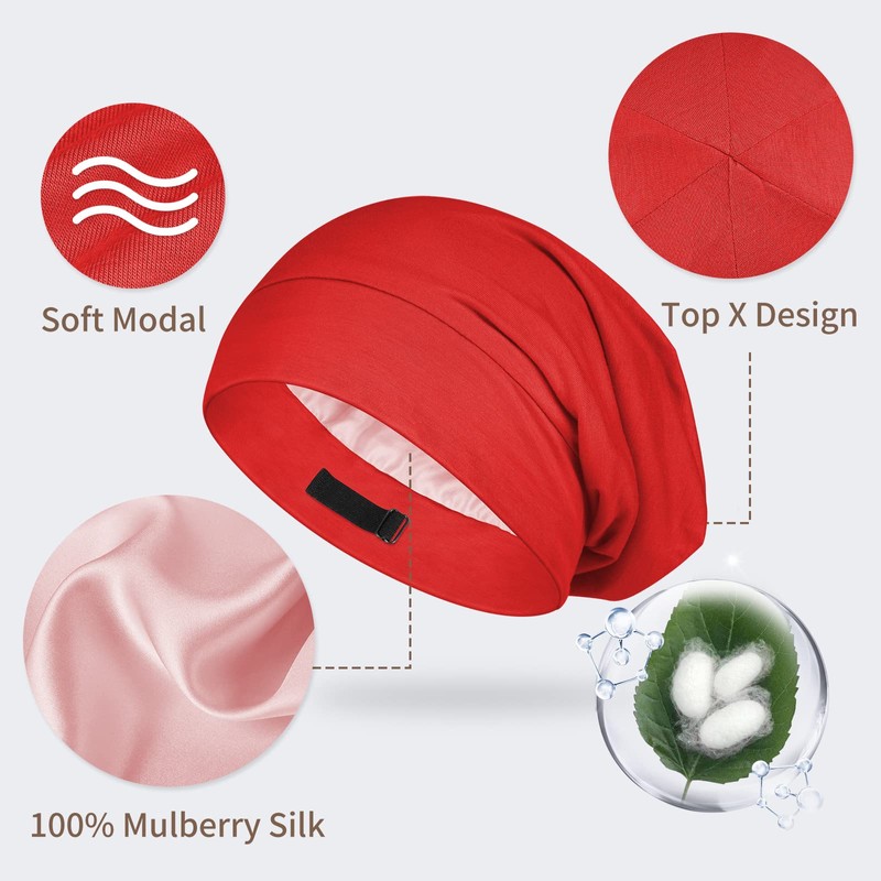 OLESILK Silk & Cotton Jersey Hat Lightweight and Soft Slouch