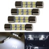 iJDMTOY 4pc White 6-SMD 29mm 6614 LED Replacement Bulbs For