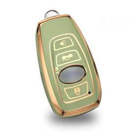 TECART Key Case Cover Fit for Subaru Outback Ascent Soft TPU Key Fob Keychain Key Shell Holder Accessories 4 Button, Green, 4 Button