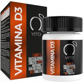 VITO Vitaminas Totales | Vitamina D3 4,000 UI | Colecalciferol | Alta Concentración | 60 Tabletas Masticables