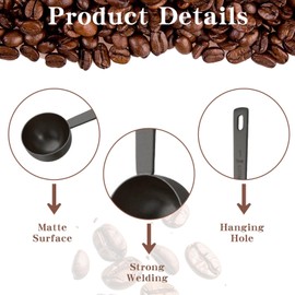 Coffee Spoon, Stainless Steel Espresso Spoon, Coffee Measuring Spoon, 30 g, Cocoa Tea Spoon, Coffee Measure, Handle Coffee Pot, Rustproof Coffee Measuring Spoon, Coffee Measuring Spoon, Coffee Scoop
