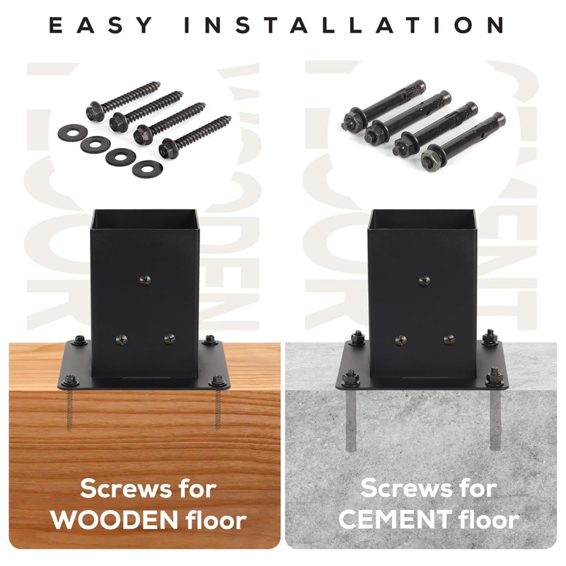 WIMART 4x4 Post Base, Inner Size 3.5"x3.5"Deck Post Base, Deck