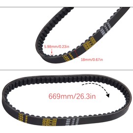 High Performance 139QMB Reinforced 669-18-30 Racing CVT Drive Belt - Compatible with GY6 49cc 50cc Scooters and ATVs - Roketa, Baja, Taotao, Jonway, and More! (Pack of 2 Belts)