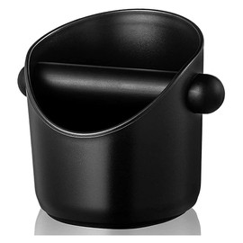 ANCLLO Coffee Knock Box Rubber Non-Slip Coffee Grounds Container Espresso Coffee Knock Box Container for Coffee Grinding Coffee Grounds Coffee Bucket Non-Slip Rubber Pad Black