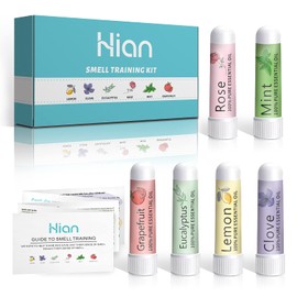 Hion Smell Training Set, Sniffin Sticks, 6 Essential Oils, Odour Training Set Helps Regain Your Sense of Smell, Lemon Mint Rose Grapefruit Clove Eucalyptus Essential Oils