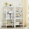 YUFAM 4 Tier Tall Wooden Bookshelf with Storage - Small