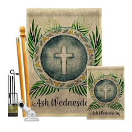Breeze Decor Holy Ash Wednesday Burlap Garden House Flag-Kit Religious Faith Hope Grace Peace Dove Christian Religion Easter Decoration Banner Small Yard Gift Double-Sided, Made in USA