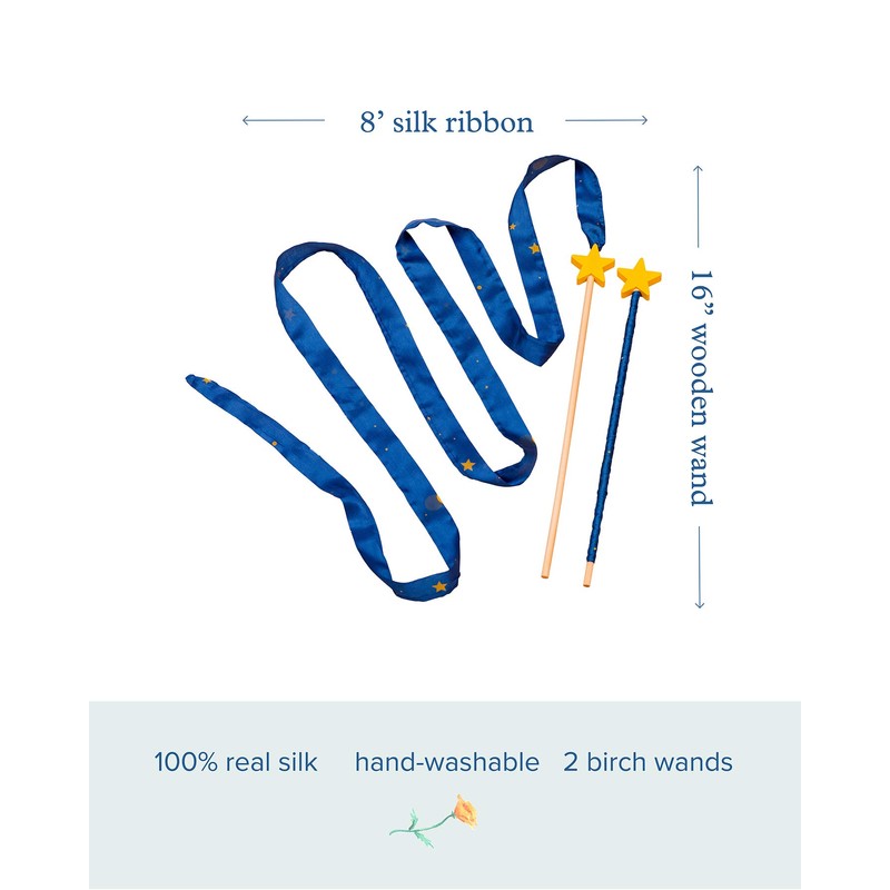 Sarah's Silks Starry Night Streamer - 8 Foot Long Ribbon