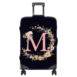 BHAHB Initial Luggage Suitcase Cover Protector Luggage Washable Baggage Covers Cute Aesthetic for 18/24/28/32 inch Luggage Women Girls Travel Monogram, Letter M, X-Large, A