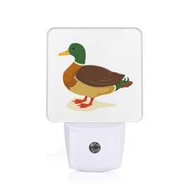 Chrobak LED Night Light,Green Cute Red Duck LED Night Light Plug into Wall with Dusk to Dawn Light Sensor White Energy Efficient Nightlight for Bedroom Bathroom Hallway Living Room Kitchen
