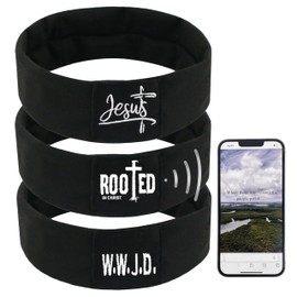 Yuibthr Daily Bible Verse Headbands for Women Non Slip, 3 PCS Soft Cloth Fabric Hair Bands with NFC, Elastic Inspirational Christian Religious Hair Warp for Workout Yoga Running, Black