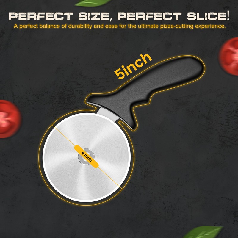 Sefinsecimi Ergonomic Pizza Cutter – Sharp Stainless Steel Wheel with
