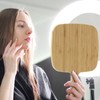 YEAKE Hand Mirror,Extra Large Natural Bamboo Handheld Mirror with Handle,