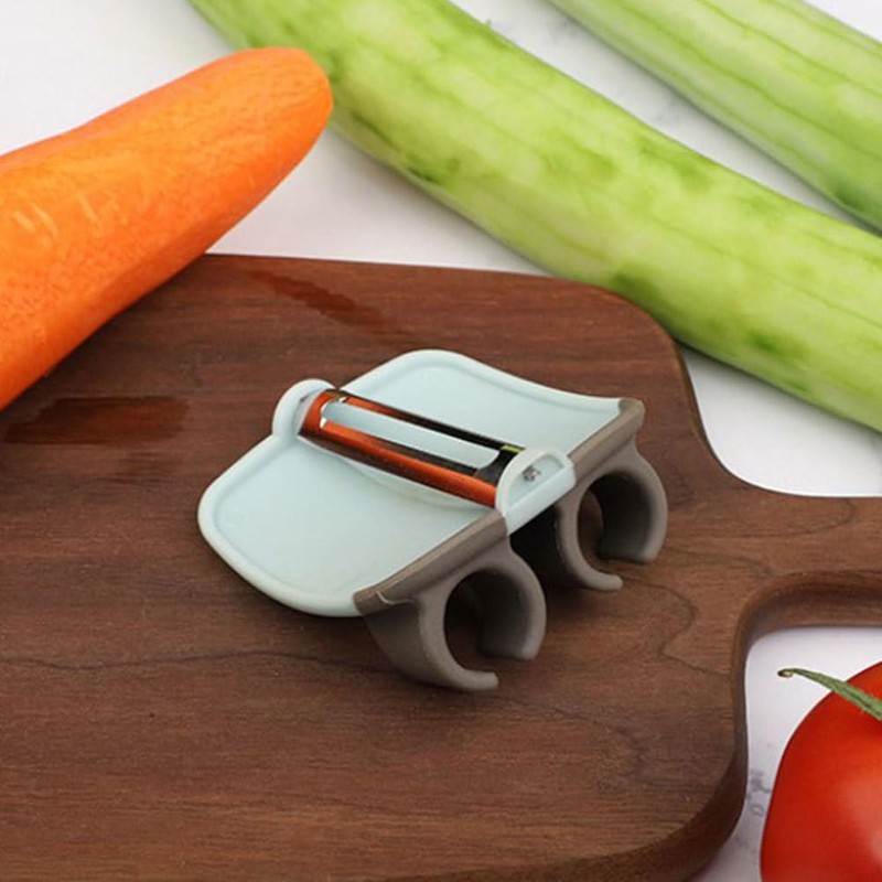 Alipis 4pcs Stainless Steel Finger Vegetable Peeler Ergonomic Design for