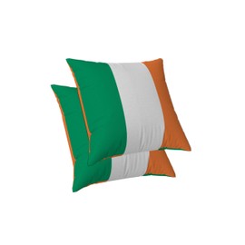 ggaimwf Irish Flag Cushion Covers Ireland Sofa Cushion Patriotic National Flag Pillow Covers Home Decorative Throw Pillowcase with Invisible Zip Chair Bedroom Living Room 45x45cm Set of 2