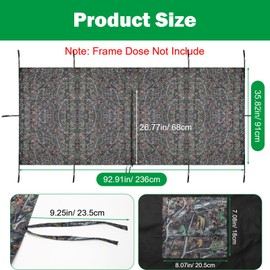 Anglekai Deer Hunting Tree Stand Blind Cover, 93" x 35" Hunting Tree Stand Blind Cover Treestand Camo Blind Cover with 2 Pocket for Elevated Deer Blinds Cover