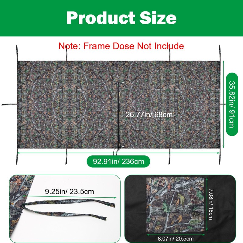 Anglekai Deer Hunting Tree Stand Blind Cover, 93" x 35"