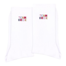 vohiro Team Bride Socks, Wedding Socks For Wedding Day, Bridesmaid Socks, Embroidered Socks For Women, Maid Of Honor Gifts From The Bride, Wedding Day Essentials. (174)