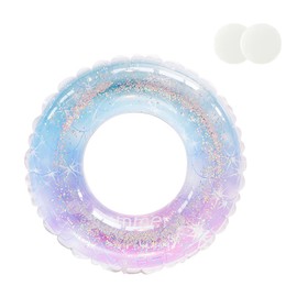 Float Ring for Adults and Children, For Playing in the Water, Glitter, O-Shaped, Swimming, Portable, Convenient, Cute, PVC (No Handle, 70#)