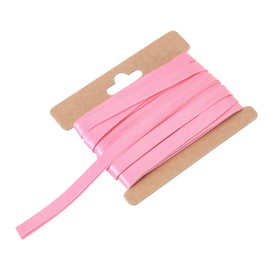MECCANIXITY Double Fold Bias Tape for Sewing 1/3 Inch x 6 Yards Satin Pre-fold Continuous Binding Tape for Seaming Quilting Hemming Binding DIY Crafts, Pink