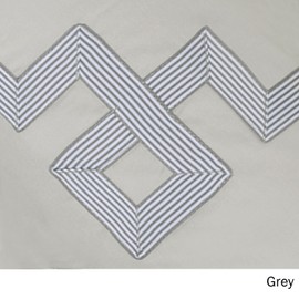 SUPERIOR Miller Embroidered Duvet Cover Set, Long-Staple Cotton, King/Cal King,