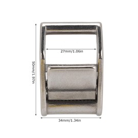 Risegun Pack of 2 Cam Flap Buckles, 316 Stainless Steel 25 mm Spring Clasp, Robust Press Buckles Lashing Buckles for Tie Down Straps, Webbing on Ships, Luggage and Cargo, multicoloured