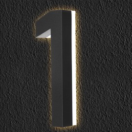 ROCEEI 6 Inch Backlit LED House Number 0-9 for Outside Stainless Steel Waterproof Home Address Number Illuminated House Modern Lighted Address Sign for Houses Restaurant 12v Dc Low Voltage(1)