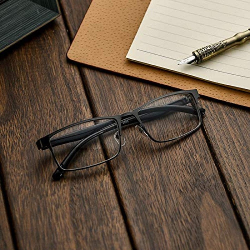 EgBert Fashion Black Myopia Glasses Metal Full Frame Myopia Glasses